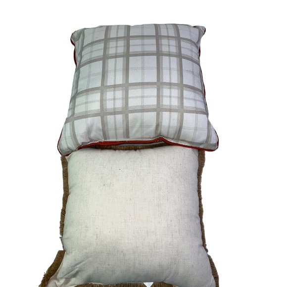 2 Throw Pillow Pumpkin Autumn Hill Thanksgiving Beaded Embroidered Fall Decor - Picture 10 of 10